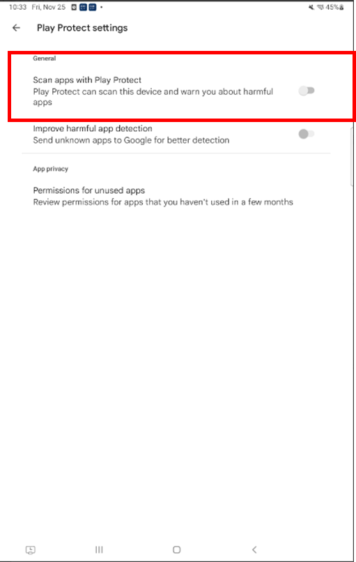 How to turn off the play protect on Playstore. FAQ