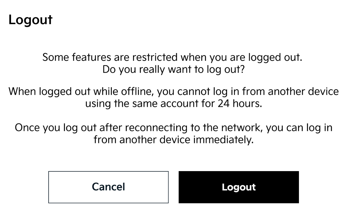 Offline Logout Warning