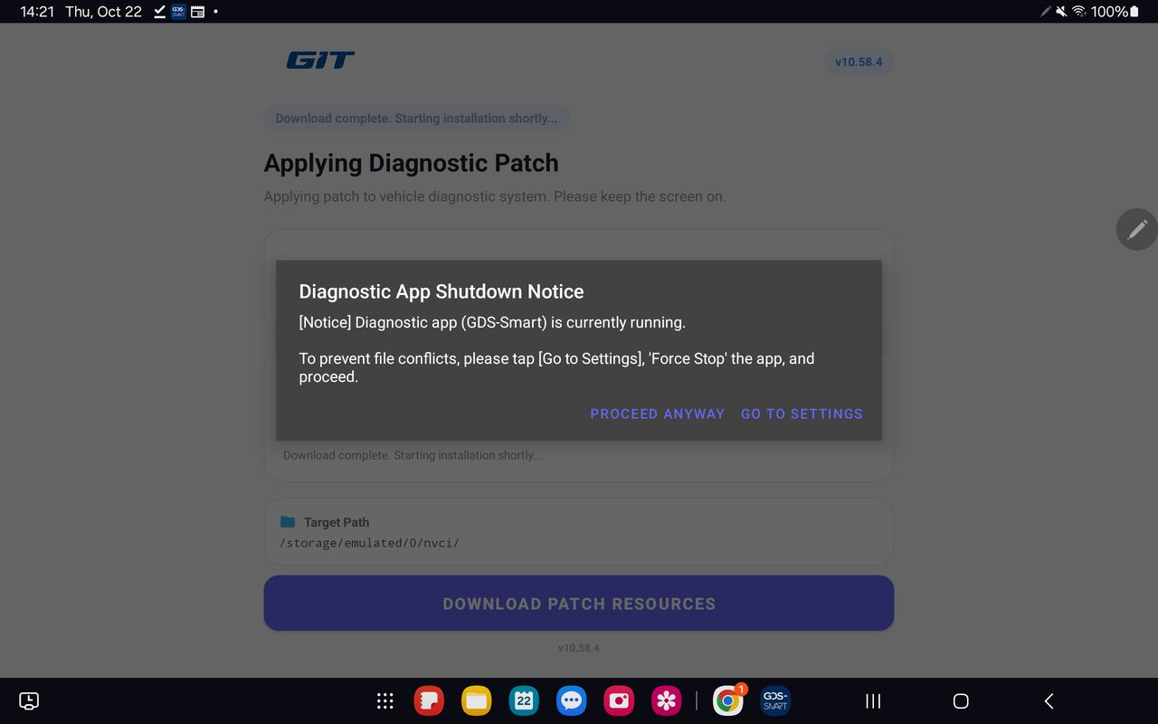 [Diagnostic App Shutdown Notice]ダイアログ
